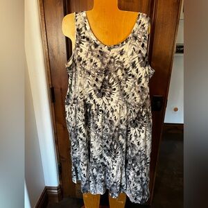 Dress Logo sleeveless LP black white grey abstract tie dye dropped waist